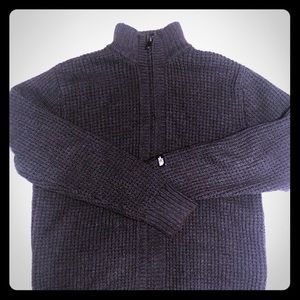North Face Men's Knit Wool Blend Full Zip Sweater